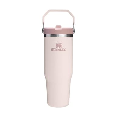 STANLEY 1913 Flip Straw Tumbler Trinkflasche Mit Strohhalm 0.89L - Thermosflasche Hält 12+ Stunden Kalt - Spülmaschinenfest - Sportflasche - Wasserflasche BPA Frei - Rose Quartz