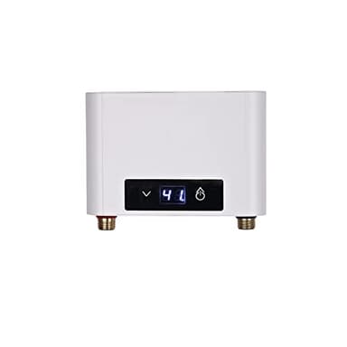 Elektronischer Durchlauferhitze Dusche, 220V elektrische Warmwasserbereiter Temperaturwahl 30-52 °C mit Bad Dusche Kit, für Handwaschbecken, Küche, Bad, Waschbecken (3500W ohne Duschset, Weiß)