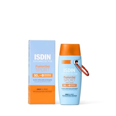 ISDIN Fotoprotector Fusion Gel Sport LSF 50+ - Transparentes Sonnengel für Sportler - Schweißresistent, Wasserfest & Kühlend - Zieht sofort ein, Nicht fettend, 100ml