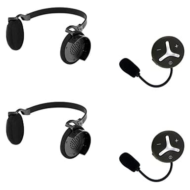 @tec BuddyChat Duo - Preisvorteil-Set mit 2X Bluetooth® Headset Module und 2X Flexibler Nackenbügel-Halterung - Gegesprechanlage (Intercom/Freisprechanlage) mit Reichweite bis 1km