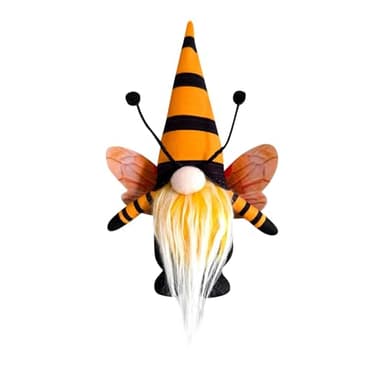 Deko Frühling Biene Wichtel mit Teleskop, Handgefertigte Stehende Bienen Zwerg Figuren, Sommer Frühlingsdeko Geschenk für Frauen Party Home, Frühlingswichtel Tischdeko, Plüsch Puppen Dekorationen