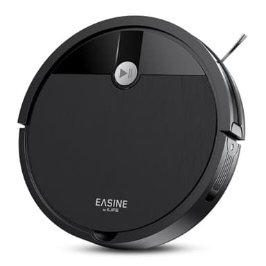 EASINE Saugroboter, Bürstenloses Design Staubsauger Roboter, Starkes Saugen, Selbstladend, Fernbedienung, Flach, Geeignet für Tierhaare & Hartböden, E3