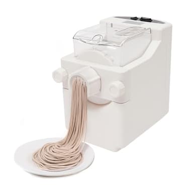 soudesileim Pastamaschine Elektrisch Vollautomatisch, 33x20.5x28.5cm, 9 Formköpfe, Geschwindigkeit 55-60RPM, Kapazität 500g, Automatische Nudelmaschine, Gemüse Spaghetti Maschine