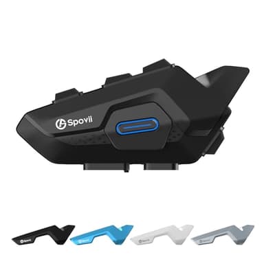 Spovii Motorrad Duo Gegensprechanlage für 2 Kopfhörer, Moto H9 mit kabellosem Kommunikationssystem, Bluetooth 5.1 mit Musikfreigabe und Sprachassistenten (1 Stück)