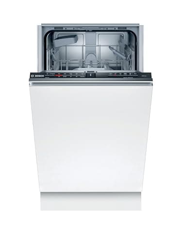 Bosch SPV2IKX10E Serie 2 Smarter Geschirrspüler Vollintegriert, Edelstahl, 45 cm Breit, Besteckkorb, Extra Trocknen auf Knopfdruck, InfoLight Roter Lichtpunkt, AquaStop Schutz gegen Wasserschäden,Weiß
