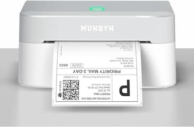 MUNBYN Bluetooth Etikettendrucker DHL, Label Printer 4x6, Labeldrucker Thermodrucker für Shopify, Ebay, Etsy, DHL, Evri, DPD,UPS, FedEx, 403B, Weiß