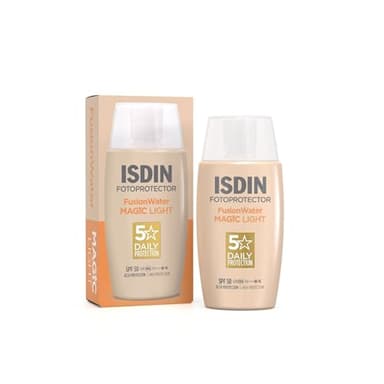 ISDIN Fusion Water Magic Color Light LSF 50, 50ml, Getönte tägliche Sonnencreme für das Gesicht, Ultraleichte Textur