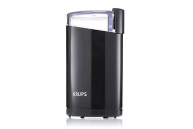 Krups F20342 Kaffeemühle und Gewürzmühle in Einem, Leistungsstarker Motor, Mahlgrad variabel, 75g Füllmenge, Schlagmesser aus Edelstahl, Sicherheitsdeckel, Anti-Rutsch-Füße, Schwarz
