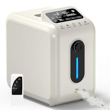 Sauerstoffkonzentrator für Zuhause, 96% Sauerstoffkonzentration Tragbares Sauerstoffgerät für Unterwegs 1-9L/m Einstellbarer Durchfluss Sauerstoffkonzentrator Mobil für Zuhause, Oxygen Concentrator