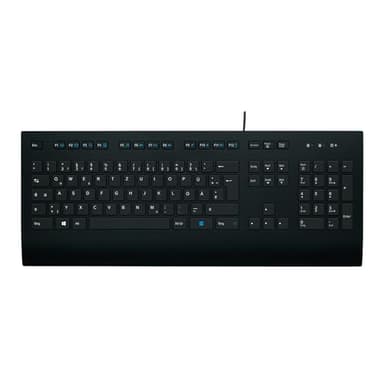 Logitech K280e Pro Kabelgebundene Business Tastatur für Windows, Linux und Chrome, USB-Anschluss, Handballenauflage, Spritzwassergeschützt, PC/Laptop, Deutsches QWERTZ-Layout, Schwarz