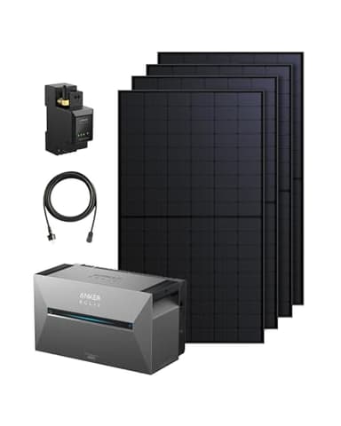 Anker SOLIX 3 Pro Balkonkraftwerk mit Speicher (2680Wh), 4×500W Solarpanels, 4 MPPTs (3600W),auf bis zu 16 kWh erweiterbar, Anker Intelligence, Plug&Play (ohne Verlängerungskabel für Solarpanels)