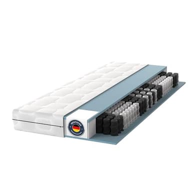 BMM Matratze 180x200 cm Ortho Medic Taschenfederkernmatratze Härtegrad H3 ergonomische 7 Zonen Matratze Höhe 21 cm Deutsche Produktentwicklung