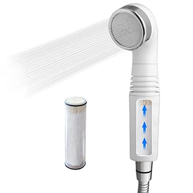 Legionellen-Filter Duschkopf Hochdruck Wasserenthärter Filter entfernt 99,99999% der schädlichen Substanzen (Weiß) SS-886White