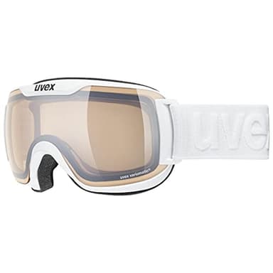 Uvex downhill 2000 S V - Skibrille für Damen und Herren - selbsttönend & verspiegelt - beschlagfrei - white/silver-clear - one size