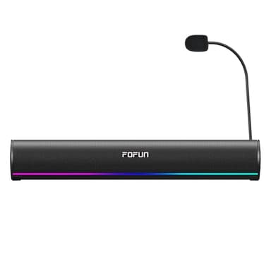 FOFUN 2-in-1 Gaming Soundbar mit Abnehmbares,USB Plug-and-Play Lautsprecher,3 EQ-Audiomodi,Bluetooth 6.0,10 RGB Speakers für PC,TV