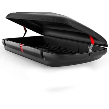 Dachbox VDP-BA400 - Dachkoffer mit 400 Liter Volumen - Autokoffer im Carbonlook - abschließbar Dank Zentralverriegelung - Dachkoffer für Dachgepäckträger