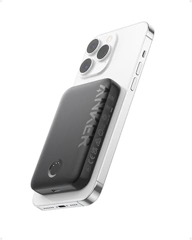 Anker 321 Magnetische Power Bank (PowerCore Magnetic 5K) Magnetic 5000mAh kabellose Powerbank, Kompatibel mit iPhone 17/16/15/14/13/12