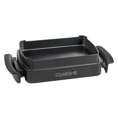 TEFAL OptiGrill Snacking & Baking Backschale, antihaftbeschichtet, wärmeisolierte Griffe, für Aufläufe, Pizza, Brot & Süßes, kompatibel mit OptiGrill + und Elite, spülmaschinenfest, schwarz, XA725870