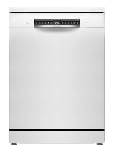 Bosch SMS4HTW16E Serie 4 Freistehender Geschirrspüler, 60 cm, Smart Start, 3-fach Rackmatik, Aquastop, Ferndiagnose, Extra Trocknen, Vario Besteckkorb, EcoSilence drive, Weiß