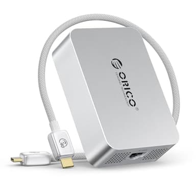 ORICO USB 4 to 10GbE Ethernet Adapter for Thunderbolt Unterstützt 10Gb/s, 5Gb/s, 2.5Gb/s, 1Gb/s und 100Mb/s Base-T, Kompatibel mit Thunderbolt 3/4/5 Geräten, mit 0.3M 40Gbps C zu C Kabel