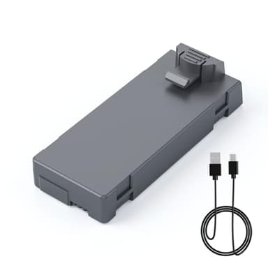 Ameta Drohnenakku, 3,7 V, 1600 mAh, Li-Po, wiederaufladbarer Akku und USB-Kabel für S20 Lite RC Quadcopter Drohne, Schwarz