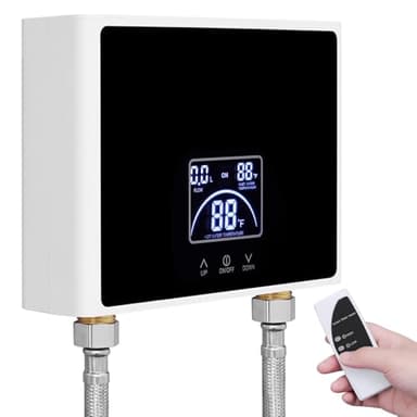 Durchlauferhitzer, 5500W Elektrische Durchlauferhitzer mit LED Display, Mini Durchlauferhitzer230V für Küche und Dusche Badezimmer, Ohne Stecker, Druckfest, Schnelles Aufheizen,IPX4 Wasserdicht
