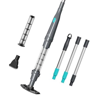 PoolMr Poolsauger Akku Handsauger Whirlpool Sauger Kabelloser Pool Sauger Handgerät |90 Min Laufzeit, 70 L/Min Saugkraft | Mit 2 Bürsten Für Aufstellpool & Unterflur-Schwimmbecken Gegen Sand & Schmutz