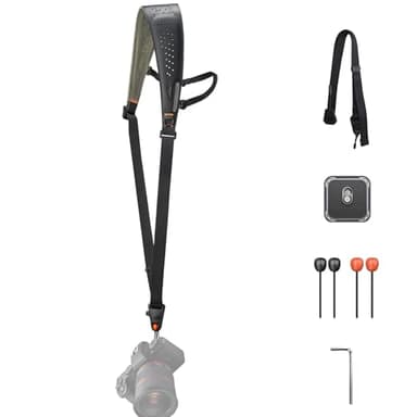 PGYTECH Kameragurt Camera Strap Pro, Kameraschultergurt Mit Abnehmbarem Achselgurt, Professionelles Kamerageschirr, Leder-Ergonomische Schulterpolster für DSLR/Spiegellose Kameras, Schwarz