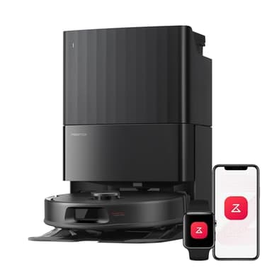 roborock Qrevo S Pro Saugroboter mit Wischfunktion, 18.500 Pa Saugkraft | verbessert von QV 35A, 75 °C Heißwasser-Moppreinigung, Anti-Tangle System, Hindernisvermeidung, All-in-One Dock (Schwarz)