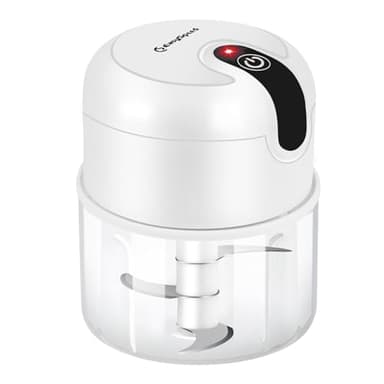 EASYSPEED Zerkleinerer Elektrisch Mini, 250ml, Gemüsezerkleinerer, USB Typ-C Aufladung, Tragbar Zerkleinerer für Fleisch,Babynahrung,Obs,Camping, Weiß
