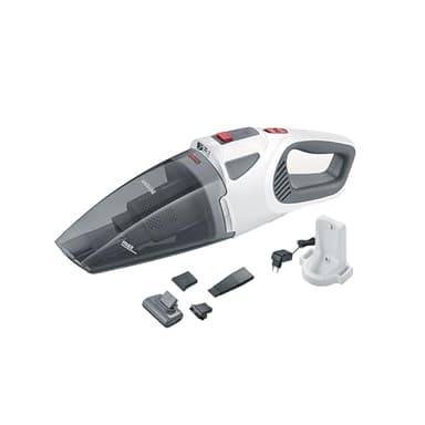 Severin 4-in-1 Akku-Handstaubsauger, kabelloser Nass- & Trockensauger für Autositze, Handsauger für Tierhaare & Flüssigkeiten, bis zu 30 Min Laufzeit im Eco-Mode, weiß-graurot, HV 7146