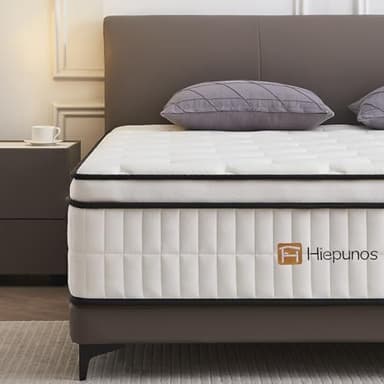Hiepunos Matratze 180x200 cm Höhe Taschenfederkernmatratze Härtegrad H3,7 Zonen Federkernmatratze Orthopädische mit Comfort Memory-Schaum Schicht, Rückenentlastende