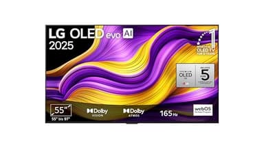 LG OLED55G57LW TV 55 Zoll (139 cm) 4K OLED evo AI TV (α11 Gen2 4K AI Prozessor, webOS 25, 120Hz (VRR bis zu 165Hz)) [Modelljahr 2025]