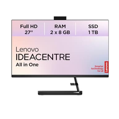 Lenovo IdeaCentre 3 All in One | 27" Full HD Display | AMD Ryzen 7 7730U | 16GB RAM | 1TB SSD | AMD Radeon Grafik | Windows 11 Home | QWERTZ | schwarz | inkl. Tastatur & Maus | 3 Monate Premium Care