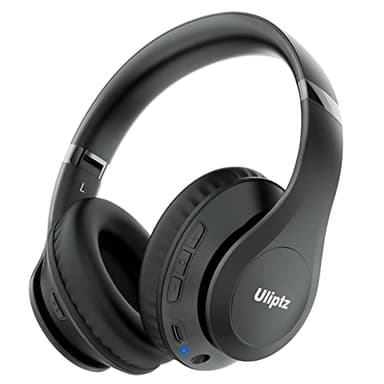 Uliptz Bluetooth Kopfhörer Over Ear, 65 Stunden Spielzeit Kopfhörer Kabellos mit 6 EQ-Modi, HiFi-Stereo Faltbares Bluetooth 6.0 Wireless Headphones für Reisen/Büro/Handy/PC (Schwarz)