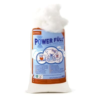 POWER FÜLL Füllwatte 1kg Ökotex antiallergisch waschbar 95°C hochflauschig Bastellwatte Kissenfüllung Füllmaterial - vakuumiert