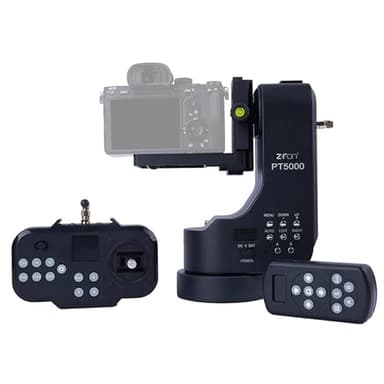 ZIFON PT-5000 Ferngesteuerter Schwenk-Neige-Videostativstabilisator, Belastbar 5kg, 360° Stufenlose Drehung für Spiegellose Kameras, Telefonvideoaufnahmen.