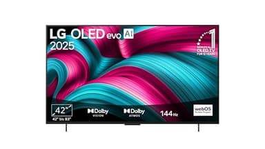 LG OLED42C5ELB, 42 Zoll (106 cm), 4K OLED evo AI TV, α9 Gen8 Prozessor, webOS 25, 120Hz (VRR bis zu 144Hz), Modelljahr 2025