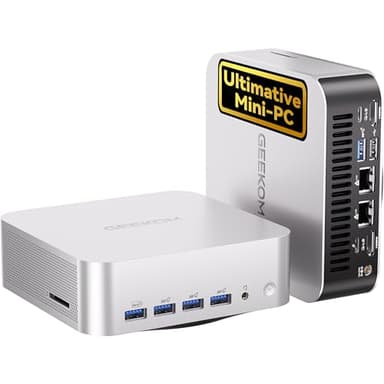 GEEKOM AI Mini PC A9 Max mit AMD Ryzen AI 9 HX 370(12C/24T, bis zu 5.1GHz), 32GB DDR5+ 1TB SSD, 2.5G Dual-LAN Mini Computer Windows 11 pro mit 2×USB4|HDMI2.1|Wi‑Fi 7&BT 5.4 für Alle Einsatzszenarien