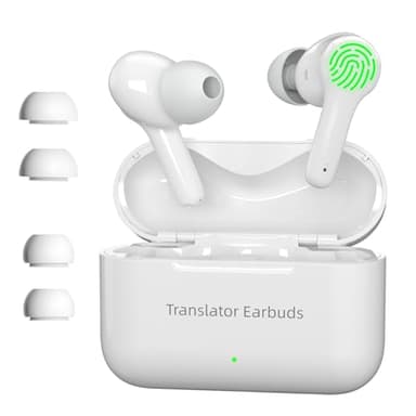 Wooask M6 Ai Kopfhörer Übersetzer, Übersetzungskopfhörer 144 Online Sprachen Übersetzer Echtzeit, 3-in-1 Smart Bluetooth Übersetzer Kopfhörer Ideal für Reisen Business Learning (White, Online-Version)