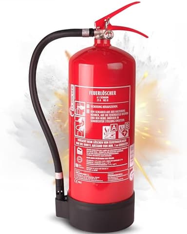 HausundWerkstatt24 6l Feuerlöscher Schaum blau 6L AB 6LE mit Halterung Dauerdrucklöscher (GPN-6X Instandhaltungsnachweis