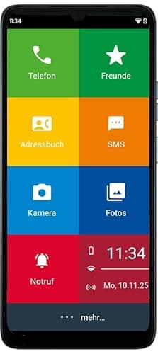 EinfachFon Senior - Smartphone Handy für Senioren – Einfache Bedienung, Große Tasten, Notruf mit GPS, Kamera, Lupe, Hörgeräte-Kompatibel