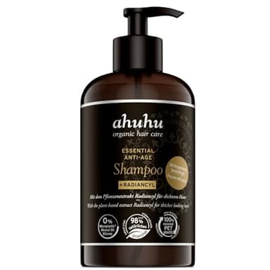 ahuhu ESSENTIAL ANTI-AGE Shampoo (250 ml) – Anti Age Shampoo Für Haarpflege Damen & Herren, Gegen Haarausfall Frauen, Pflegendes Haarshampoo Für Dichtes & Kräftiges Haar, Sanfte Reinigung & Pflege