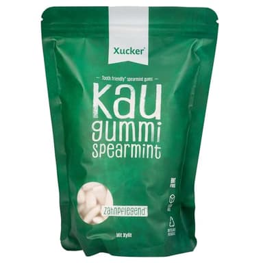 Xucker Zuckerfreie Zahnpflege Kaugummis - Xylit Kaugummi zuckerfrei mit Spearmint Geschmack I Vegane Xylitol Kaugummis I Zahnpflege & gegen Mundgeruch I 600g Nachfüllpack