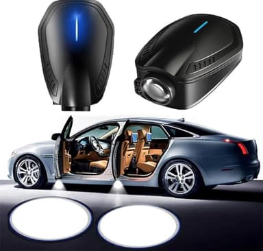 NewL 2Pcs wiederaufladbare personalisierte LED-Projektor Auto Tür Schritt Höflichkeit willkommen Lichter Geist Schatten LED-Leuchten - akzeptieren benutzerdefinierte Foto oder Text