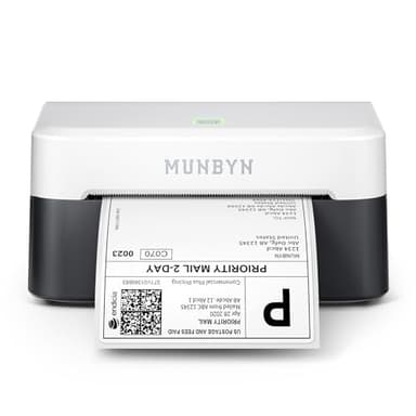 MUNBYN Bluetooth Etikettendrucker DHL, Label Printer 4x6, Labeldrucker Thermodrucker für Shopify, Ebay, Etsy, Amazon, DHL, Evri, DPD,UPS, FedEx, 403B, Schwarz