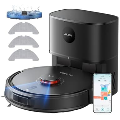 Airzeen 8000Pa Saugroboter mit Wischfunktion, Staubsauger Roboter mit Absaugstation, Saugkraft Saug und Wischroboter, LiDAR Navigation mit Mapping, APP, Alexa, für Teppich, Tierhaare, Q10 Pro