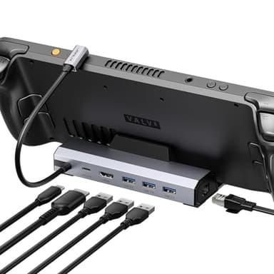 JSAUX Aufgerüstete Steam Deck Dock 4K@120Hz, 6-in-1 Dockingstation für Valve Steam Deck/OLED/ASUS ROG Ally X/Lenovo Legion go S/2/MSI Claw, HDMI 2.1, DREI USB 3.0, Gigabit-Ethernet, 100W Ladung-HB0603