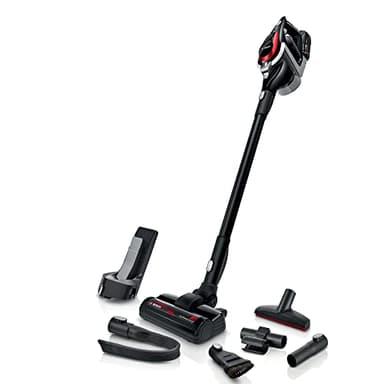 Bosch Akku-Staubsauger Unlimited Serie 8 ProPower BSS81POW1, kabelloser Handstaubsauger, beutellos, Hygiene-Filter, hohe Saugleistung, Lange Laufzeit, XXL-Polsterdüse, Fugendüse, schwarz
