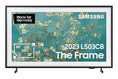 Samsung QLED FullHD The Frame 32 Zoll Fernseher (GQ32LS03CBUXZG, Deutsches Modell), mattes Display, austauschbare Rahmen, Art Mode, Smart TV [2023]